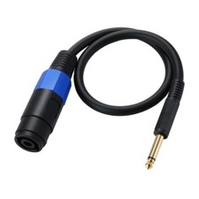 Speaker Audio Amplifier Cable Speakon Female Connector to 6.35mm 4 Male TS