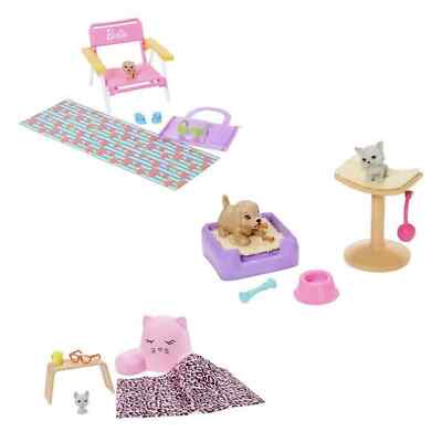 Barbie Pet Play Set Bundle - NEW - 3 Accessory Sets Lounging Beach Day Play Date