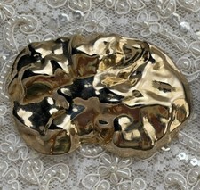 Vintage Charmant Belts Inc Buckle  CHUNKY Gold Tone Clip Belt