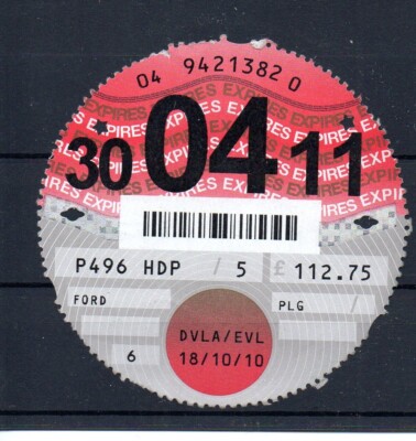 GB Road Tax Disc - Apr. 2011 - siehe Kommentare in Beschreibung und unten