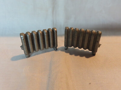 2 vintage doll house cast iron radiators, 1:12 scale