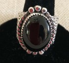 Onyx in Sterling Silver Ring Size 10.5