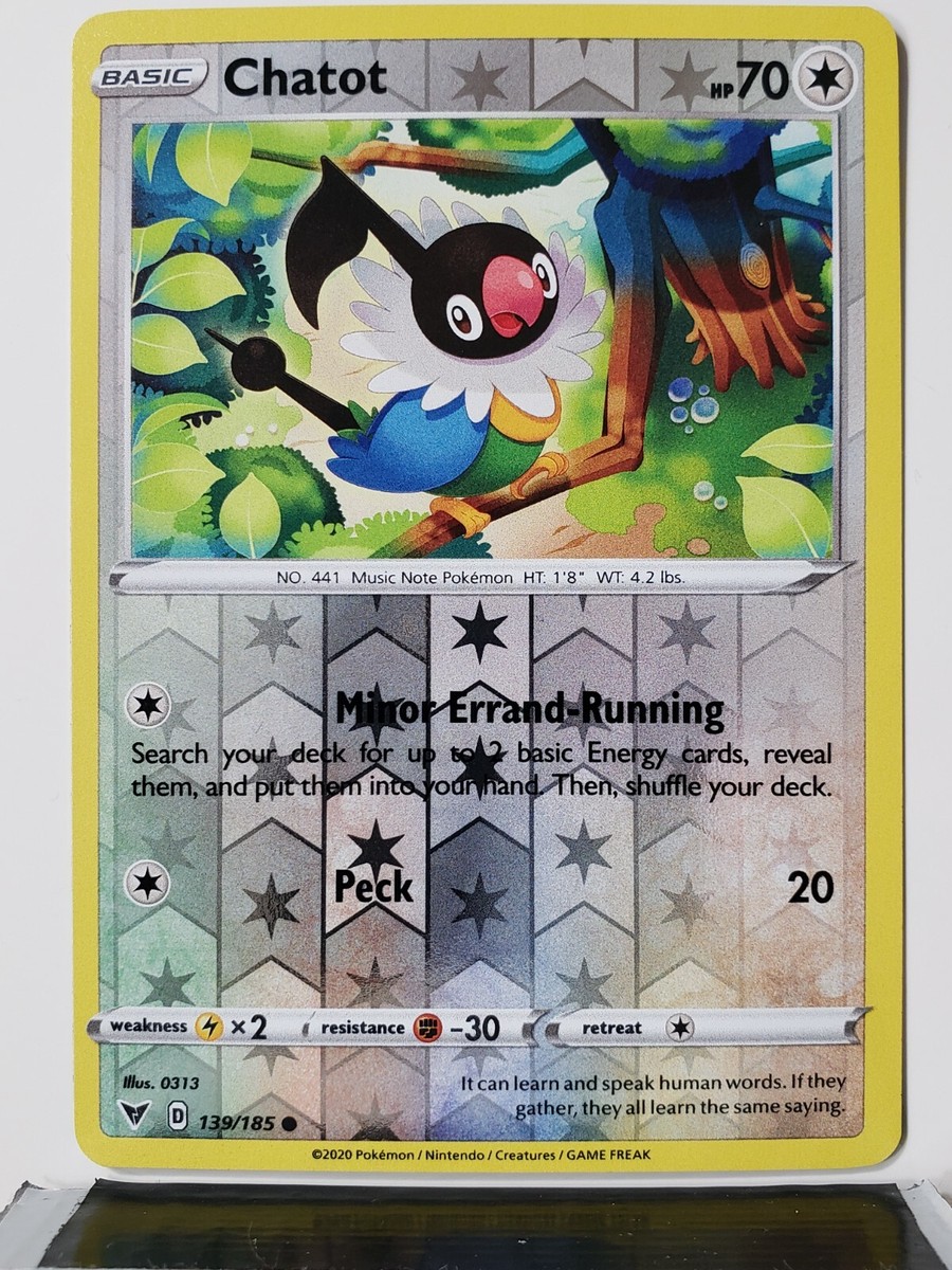 REVERSE HOLO Chatot 139/185 NM / M - Vivid Voltage Pokemon Card $2 Flat  Shipping