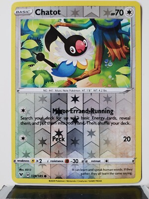 REVERSE HOLO Chatot 139/185 NM / M - Vivid Voltage Pokemon Card $2 Flat  Shipping | eBay