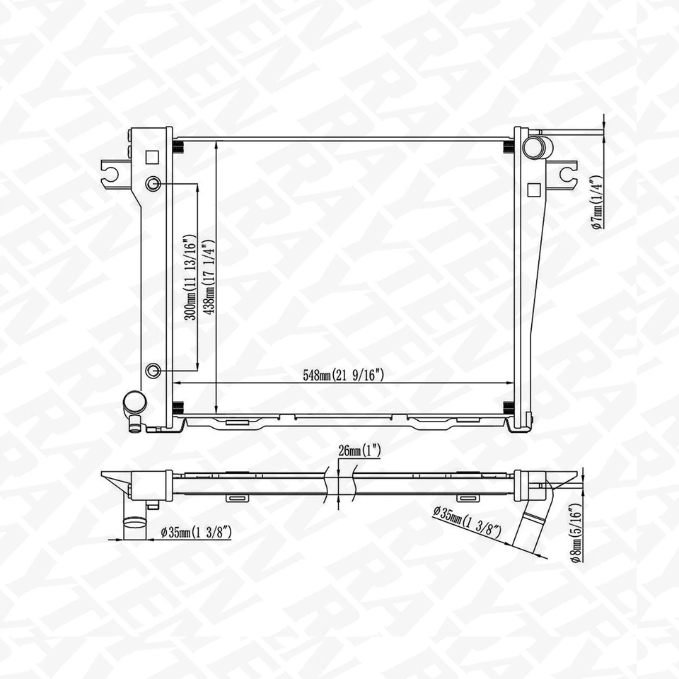 Radiator for BMW 325e 1984-1987/325 325es 1986 2.7L /325i 325is 1987 2.5L - AT Foto 3 de 3