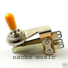 Switchcraft 3-Way Right Angle "L-Type" Toggle w/ Genuine Switchcraft Amber Tip