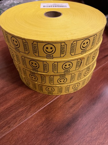 2000 Yellow Smile Single Roll nummerierte Raffle Tickets - Bild 2 von 3