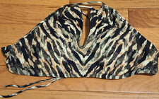 Carmen Marc Valvo Palm Green Animal Print Bikini Top Size S