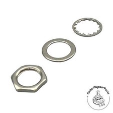 Metric Output Jack Nut, Washer and Locking Star Washer M9 Thread - Nickel