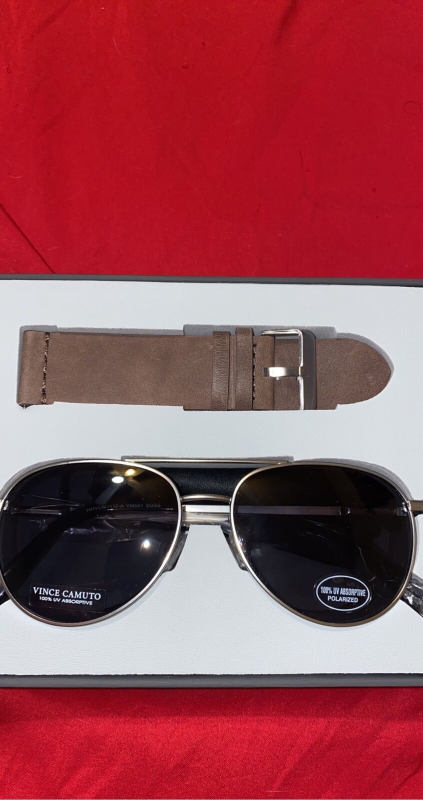 Vince Camuto Chronograph Stainless Steel Men's Watch and Sunglasses