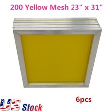 USA 6pcs 23" x 31" Silk Screen Printing Aluminum Frame 200 Yellow Mesh