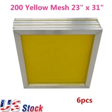 USA 6pcs 23" x 31" Aluminum Silk Screen Printing Frame - 200 Yellow Mesh