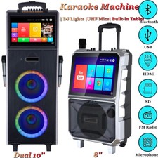 Professional Karaoke Machine Bluetooth Speaker Lyrics Display Screen WirelessMic