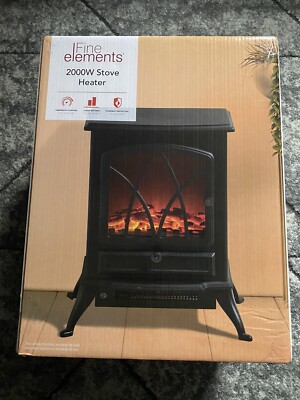 2000W Elektrokamin Ofen Heizung Kamin Flammeneffekt Freistehend Schwarz