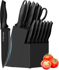 Knife Set 14 Pieces Kitchen Knife Set High Carbon German Stainless Steel Black