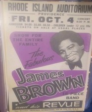 JAMES BROWN Concert Window Poster 1968 Rhode Island Auditorium A4 print repro