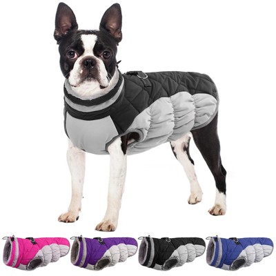 Winter Dog Coat, Large, Black, Waterproof, Fleece Lined, Reflective, Dog Jack...