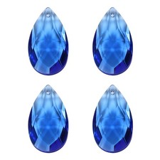 K9 Crystal Pendants Teardrop Beads 4 Pack 38mm Chandelier Prisms DIY Blue