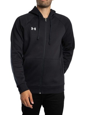 Under Armour Herren Rival Logo Zip Hoodie, Schwarz