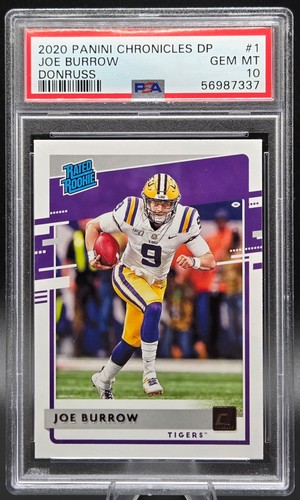 2020 DONRUSS JOE BURROW BENGALS ROOKIE Football Card PSA 10 GEM MINT