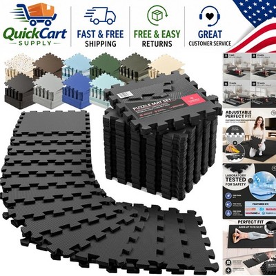 Customizable 12.6  EVA Interlocking Mats - Durable Protective Flooring 18 sqft