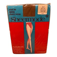 Vintage Sheermode Knit-In Bikini All Nylon Pantyhose Bronze Beige 130-165lbs