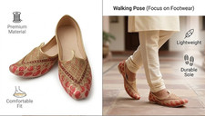 Men Wedding Shoes Handmade Loafers Flats Jutties Traditional Mojaries US 6-10