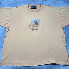 Vintage Disney Originals The Lion King Simba Embroidered Shirt Mens L/XL Tan 90s