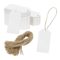 "200X GeschenkanhäNger Aus Kraftpapier, 1,8X3,7\" WeißE Zellstoffpapier-Etiketten"