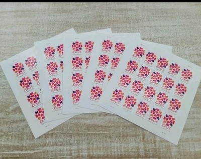 10 Sheets - Love HEART Blossom - first class postage - 200 Pieces Total