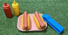 Vintage FISHER PRICE 1987 FUN WITH FOOD Hot Dog Lunch Complete Set 2134