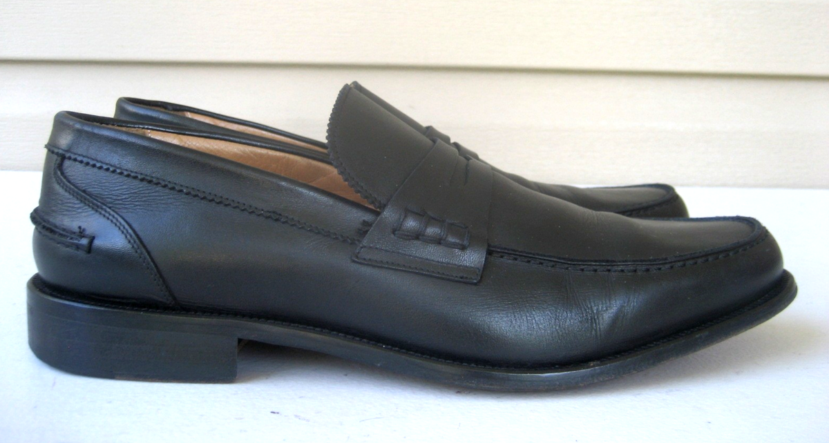 Coach & Four Mens Size 11.5 D Black Leather Penny Loafers  display picture 2
