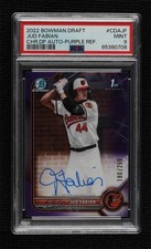 2022 Bowman Draft Chrome Pick Purple Refractor Jud Fabian PSA 9 MINT Auto q2s
