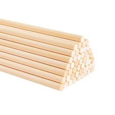 KTOJOY 50PCS Dowel Rods Wood Sticks Wooden - 1/4 x 12 Inch Precut...