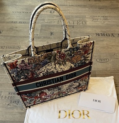 Christian Dior Book Tote Jardin de Paris Multicolor Canvas Original + Rechnung