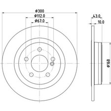 HELLA Bremsscheiben hinten Ø300 mm Voll für Mercedes-Benz SLK R172 SLC