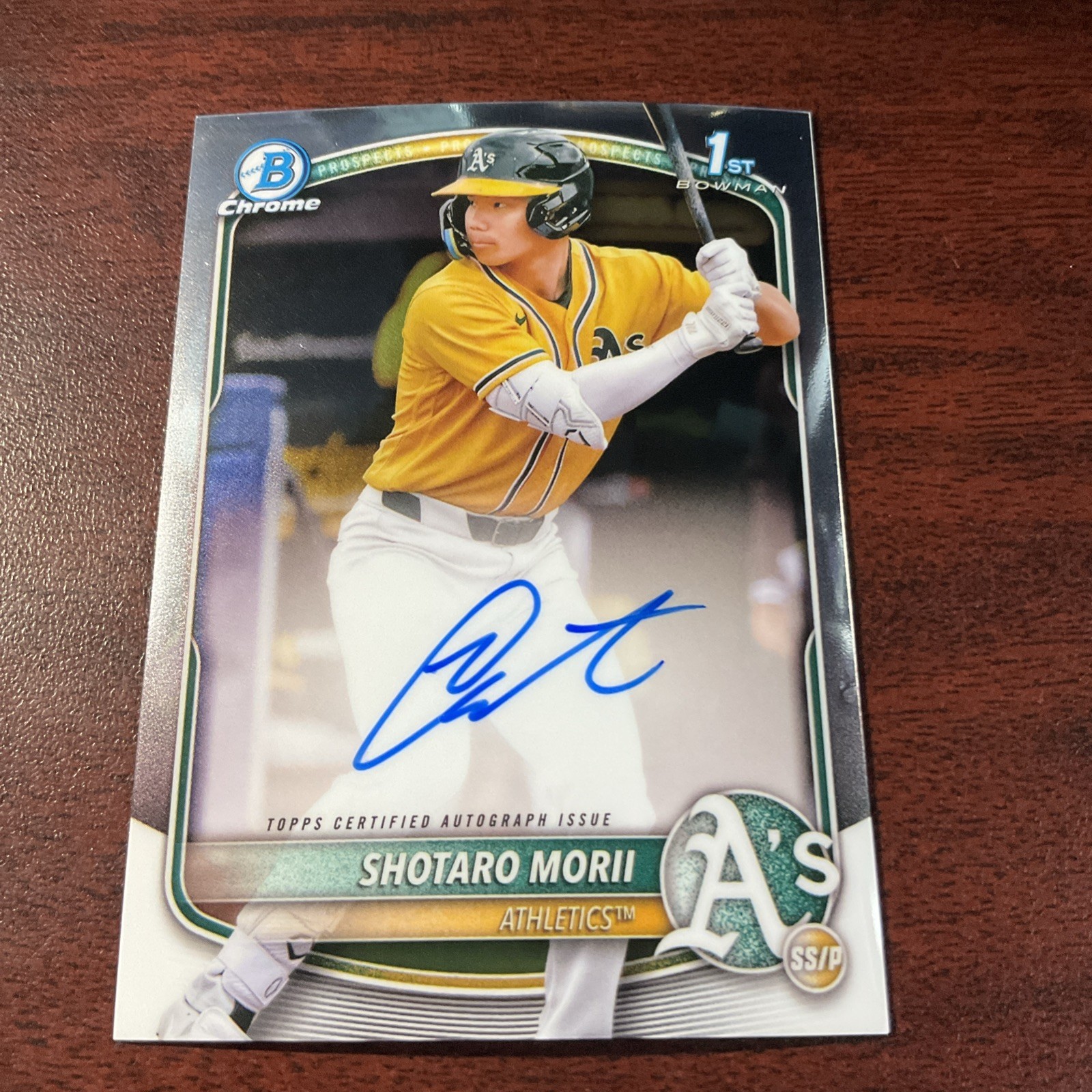 🔥 2025 Bowman Shotaro Morii Chrome Auto 1st Bowman Athletics MLB