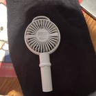 Mini Handheld Portable Fan White Foldable Stand/Handle Rechargeable 3-Speed — photo 2