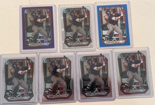 2026 ERIC HARTMAN BOWMAN CHROME 7 CARD LOT TRUE PURPLE BLUE PRISM BASE BRAVES 🔥