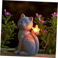 Cat Outdoor Statues for Garden: Outside Decor with Butterfly Garden Cat