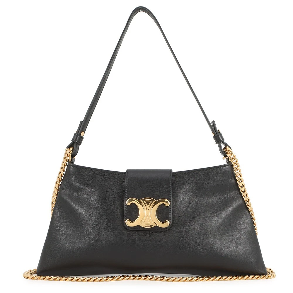 Celine — CELINE Willturn Clutch 2-way Bag Leather Black 113673FEO.38NO