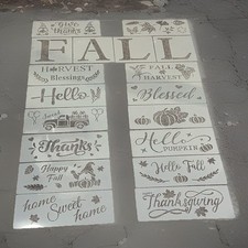 18 Piece Fall Seasonal Stencil Set For Arts And Crafts. New And Reusable.  