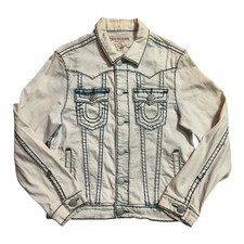 True Religion White Denim Jacket Super T Size...