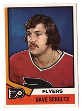 Dave "The Hammer" Schultz 1974-75 O-Pee-Chee Second Year #196