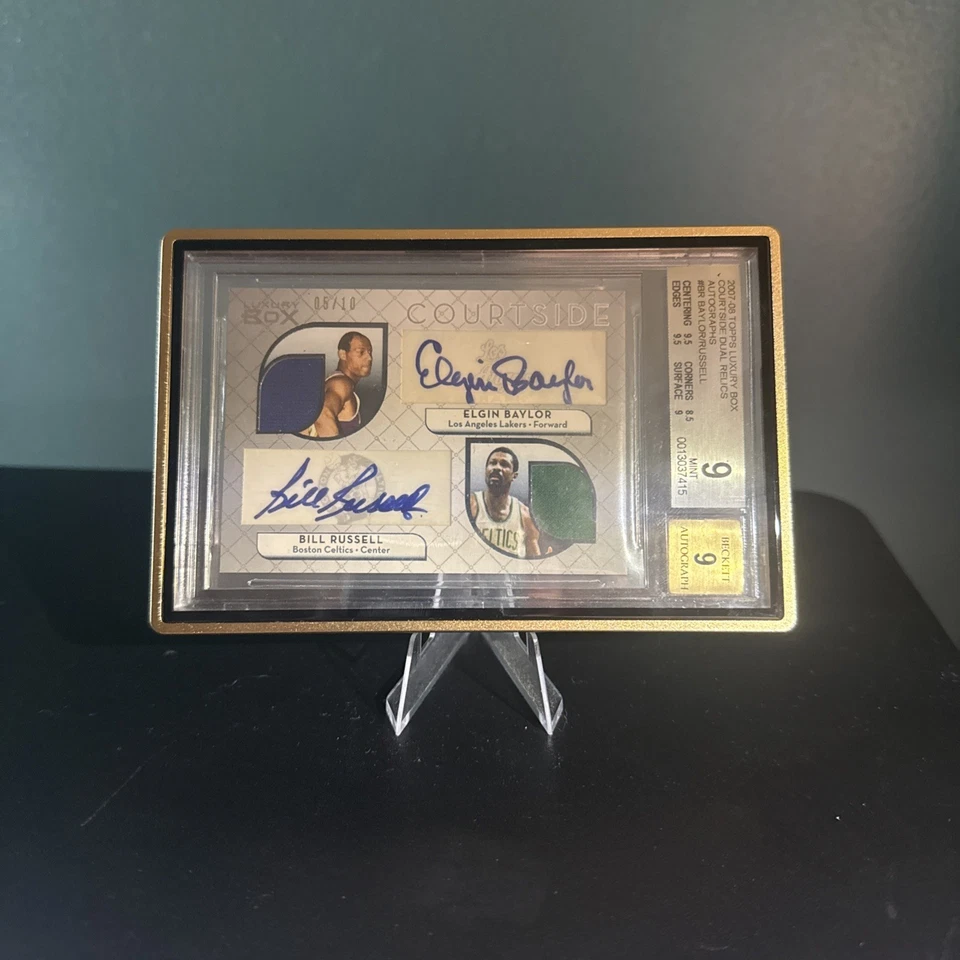 2007 Tops Luxury Box Bill Russell Elgin Baylor Dual Autos Game Used Jersey /10 - Image 2 of 4