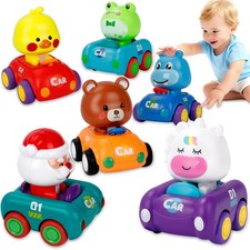 6 Pack Press and Go Car Toys for Toddlers 1-3, Infant Play Vehicle Set, Baby ...
