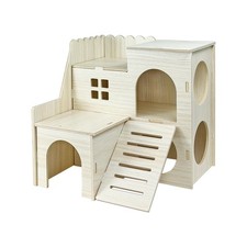 Wooden Hamster Hideout House Habitat Cage Accessories Climbing Ladder Gerbils