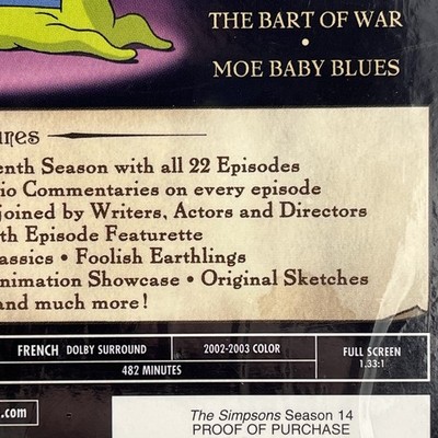 The Simpsons: The Fourteenth Season (DVD, 2011, 4-Disc Set) for