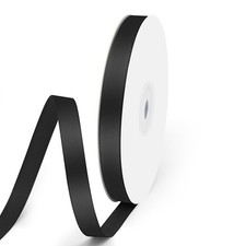 Satin Ribbon 3/8 inch x 50 Yards Black Silk on Spool for Gift Wrapping Crafts