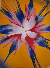 Quadri Vintage Anni 50 Fluid Art Pouring in smalto Acrilico Su Cartoncino 30x40